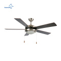 Aquacubic 52" Indoor/Outdoor Damp Location Ceiling Fan with Light Kit, 5 Blades, Brushed Polished Nickel